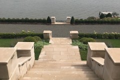 Hudson River Residence Indiana Limestone step stones and posts
