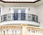 Iron Balcony Rail with Bronze Accents