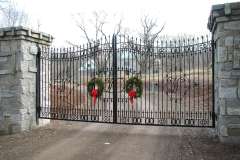 Private residence iron driveway entrance gate