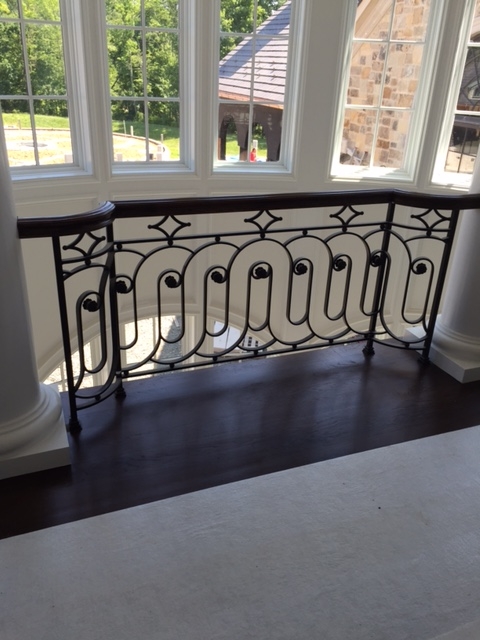 Interior iron balcony rail