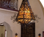 Custom Chandelier with Antique Glass